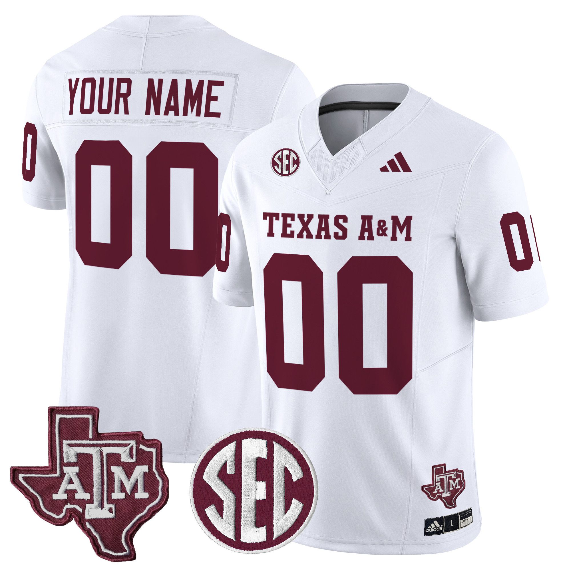 Men Texas A&M Aggies White 2024 Vapor Limited Custom NCAA Jersey->customized ncaa jersey->Custom Jersey